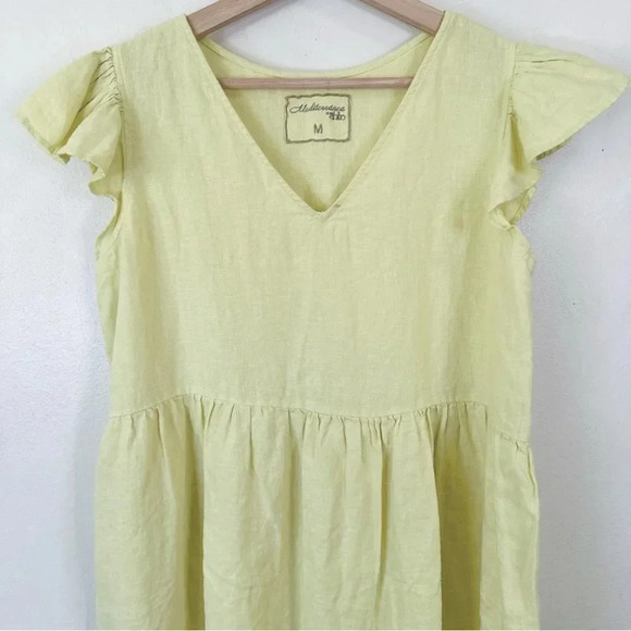 Abito Ruffle  Sleeve Linen Relaxed Fit Dress - Picture 6 of 16